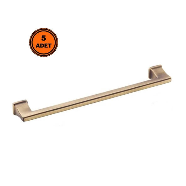 5 Adet Doğanlar Techno 224 mm Mobilya Kulp Olifka Antik Sarı