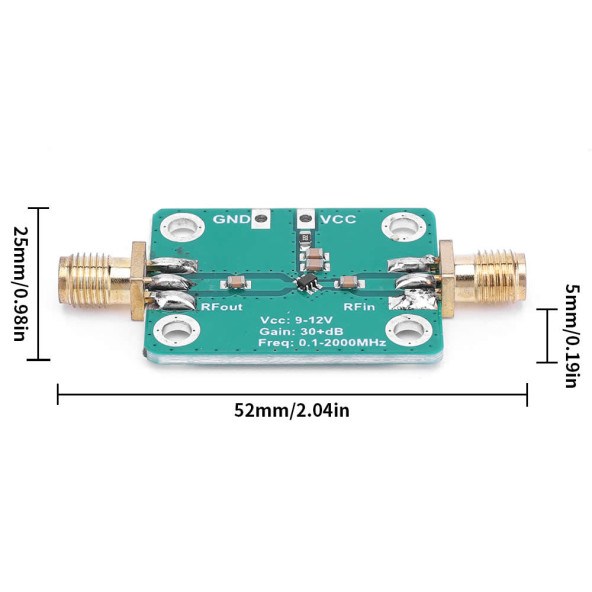 2000MHz 32dbKazanç RF Amplikatör Dişi Sma Lna RF Sinyal Kuvvetlendirici Düşük Gürültülü Geniş Band - 8