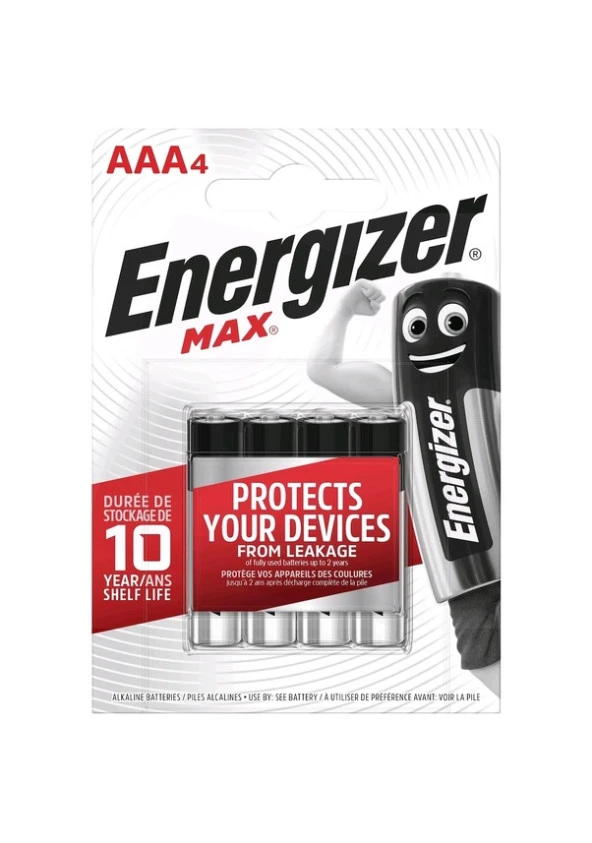 Energizer Max LR03 Alkaline AAA İnce Kalem Pil 4 lü