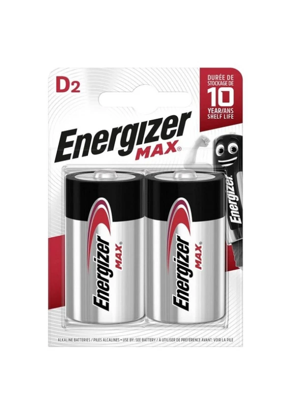 Energizer Max D2 Alkalin Büyük Boy D Pil 2 li