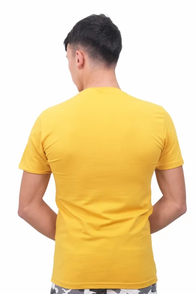 Erkek Bisiklet Yaka Mad Sarı Tişört - 2