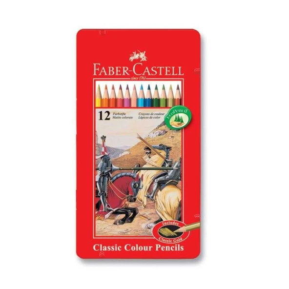 Faber Castell Redline Kuru Boya Metal Kutu 12'li