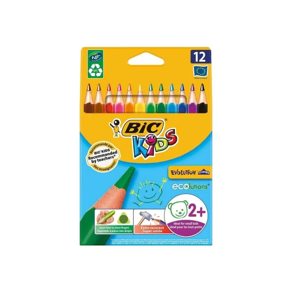 Bic Evolution Üçgen Jumbo Kuru Boya 12'li - 5