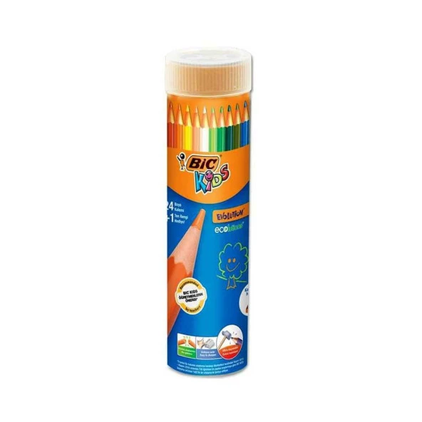 Bic Evolution Kuru Boya Kalemi Metal Tüp 24+1