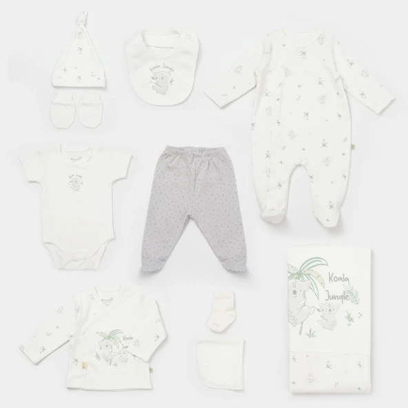 Bibaby Biorganic Koala Jungle 10'Lu Hastane Çıkış Seti 63226 Gri