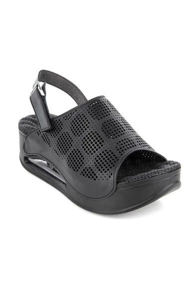 Muya Jambe 34221-001 Air-Max Taban Kadın Sandalet Siyah 36-40 - Resim 2