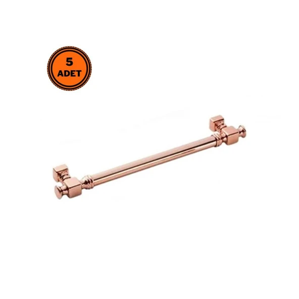 5 Adet Doğanlar Dragon 128 mm Mobilya Kulp Süper Rose Bronz