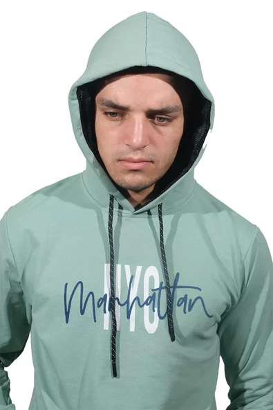 Erkek Nyc Mint Kapüşonlu Sweatshirt 227 - 2