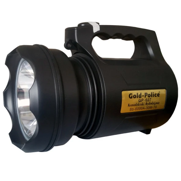 Outdoor Aydınlatma Gold Police GP-607 Şarjlı El Feneri 30 W (Projektör)