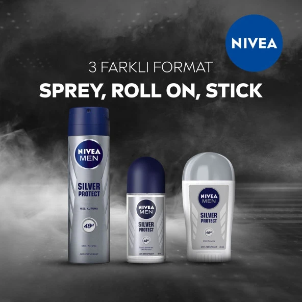 NIVEA Men Erkek Sprey Deodorant Silver Protect 150 ml, Ter Kokusuna Karşı 48 Saat Anti-perspirant - 6