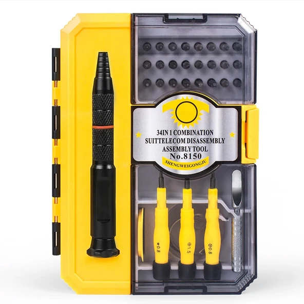 Powermaster 34 Uçlu Tamirci Hassas Tornavida Seti Cep telefonu Tablet Tamir Tornavida Seti - 4