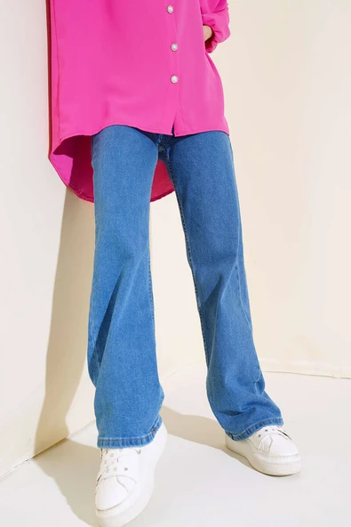 Uzun Salaş Kot Pantolon Kot Mavisi - Resim 2