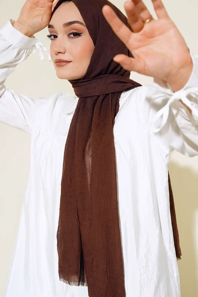 Organik Bambu Kraş Şal Acı Kahve - Resim 2