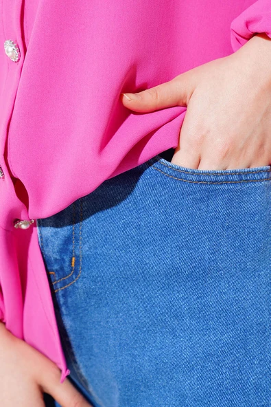 Uzun Salaş Kot Pantolon Kot Mavisi - Resim 4