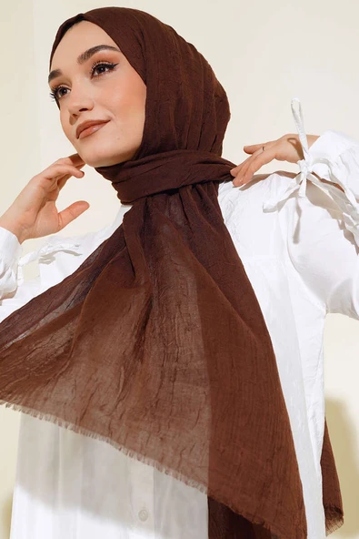 Organik Bambu Kraş Şal Acı Kahve ürün görseli 1