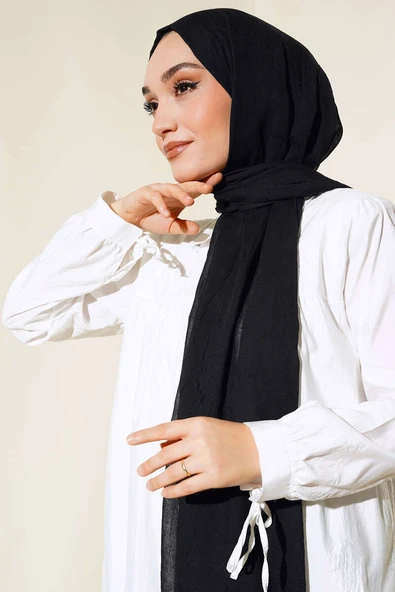 Organik Bambu Kraş Şal Siyah - 2