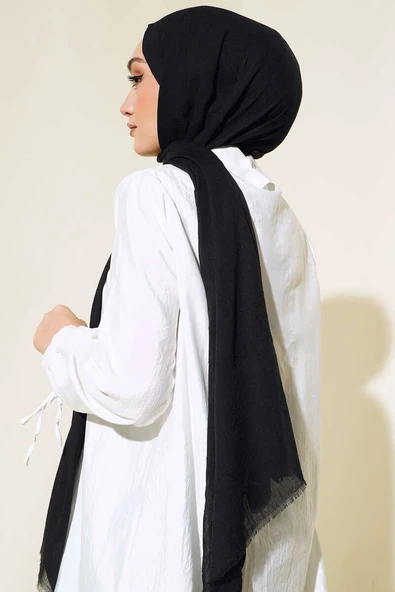 Organik Bambu Kraş Şal Siyah - 3