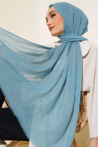 Organik Bambu Kraş Şal Turkuaz ürün görseli 1