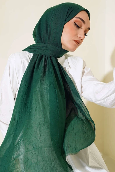 Organik Bambu Kraş Şal Zümrüt ürün görseli 1