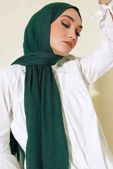 Organik Bambu Kraş Şal Zümrüt - Resim 2