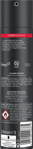 Taft Power Kafein Sprey 250 Ml 1 Adet Kalıcı Tutuş Saç Spreyi - Resim 2
