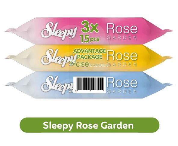 Sleepy Islak Havlu Cep Mendil 15 Yaprak (36 Lı Set) Rose/Garden (12PK*3) 540 Yaprak - 3
