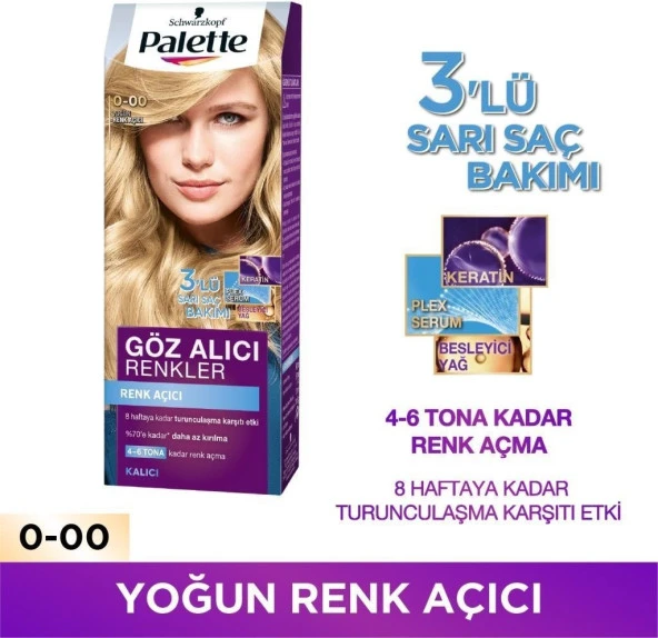Schwarzkopf Palette Göz Alıcı Renkler 0-00 Yoğun Renk Açıcı Saç Boyası - 1