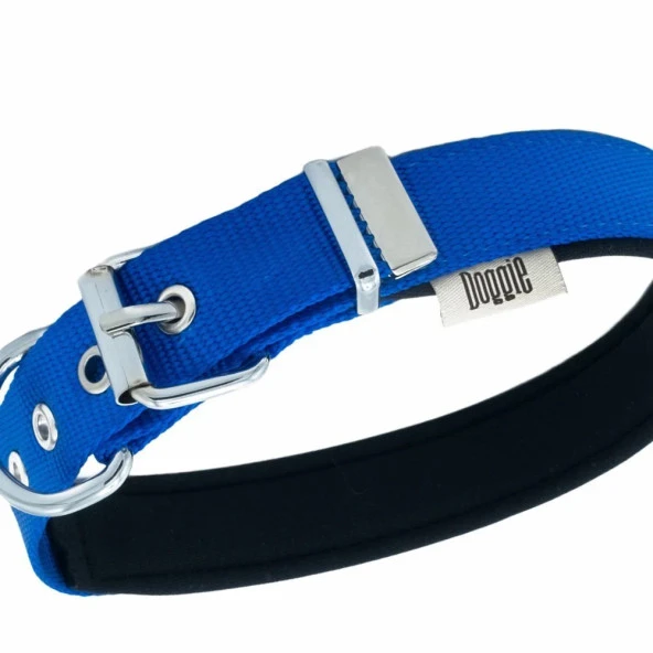 Outdoor Doggie Konfor Dokuma Kemikli Boyun Tasması Royal Blue 2.5*37-45 cm (DSBT-2562 M)
