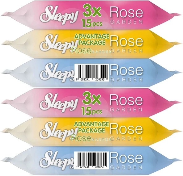 Sleepy Islak Havlu Cep Mendil 15 Yaprak (6 Lı Set) Travel Pk Rose/Garden (2PK*3) 90 Yaprak - 1