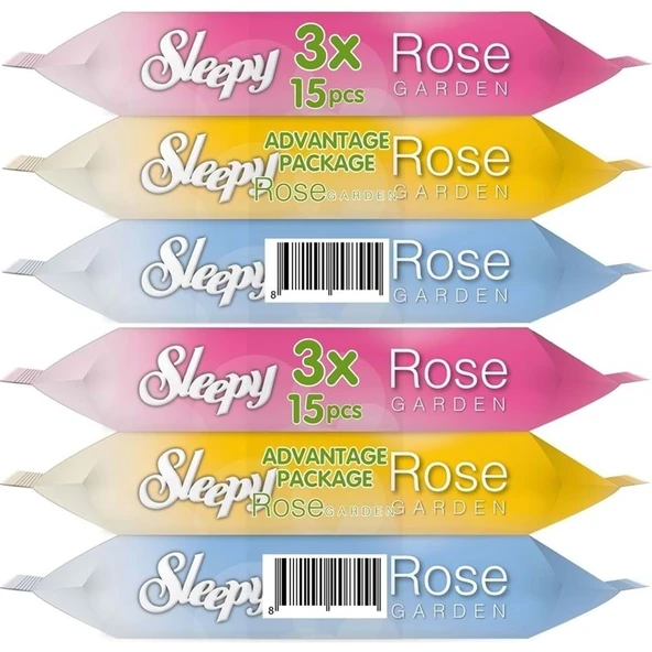 Sleepy Islak Havlu Cep Mendil 15 Yaprak (6 Lı Set) Rose/Garden (2PK*3) 90 Yaprak - 1