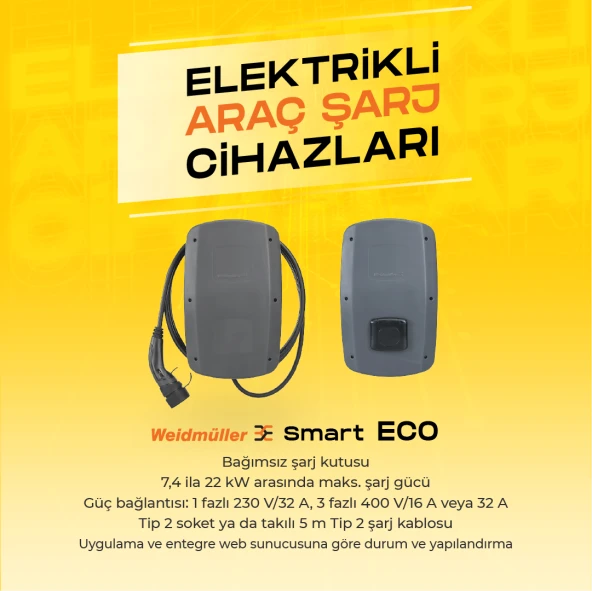 Weidmüller Elektrikli Araç Şarj İstasyonu 22kW 32A Soketli 2863080000 - 2