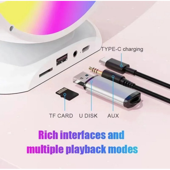 YS 110 RGB LED Işıklı Karaoke Mikrofonlu Taşınabilir Kablosuz Hoparlör - 4