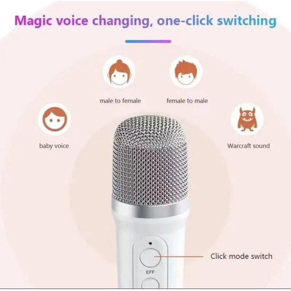YS 110 RGB LED Işıklı Karaoke Mikrofonlu Taşınabilir Kablosuz Hoparlör - 5