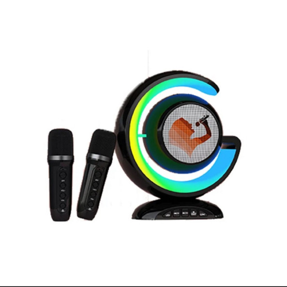 YS 110 RGB LED Işıklı Karaoke Mikrofonlu Taşınabilir Kablosuz Hoparlör - 7