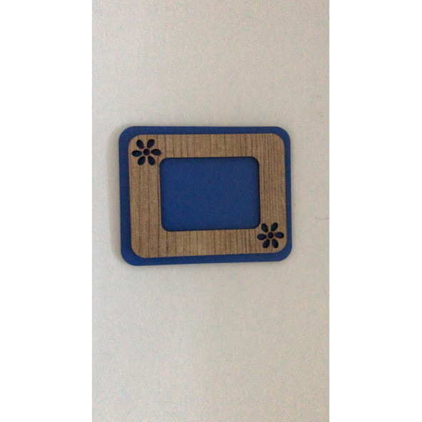 Vesikalık Fotoğraf Çerçevesi Mini Ahşap İşlemeli Mıknatıslı - 3