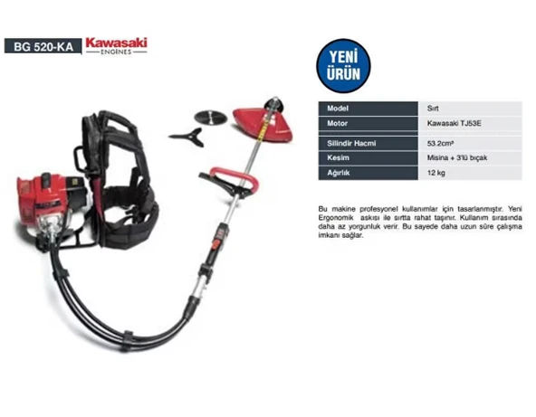 Kawasaki Blacker BG520-KA Sırt Motorlu Tırpan - 2