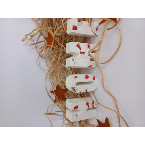 HOME Yazısı Renkli Taşlı Dekoratif Obje - Resim 2