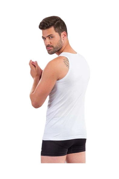 ÖDÜL 7061 ERKEK KLASİK ATLET BEYAZ 3 LÜ%100 PAMUK - 2