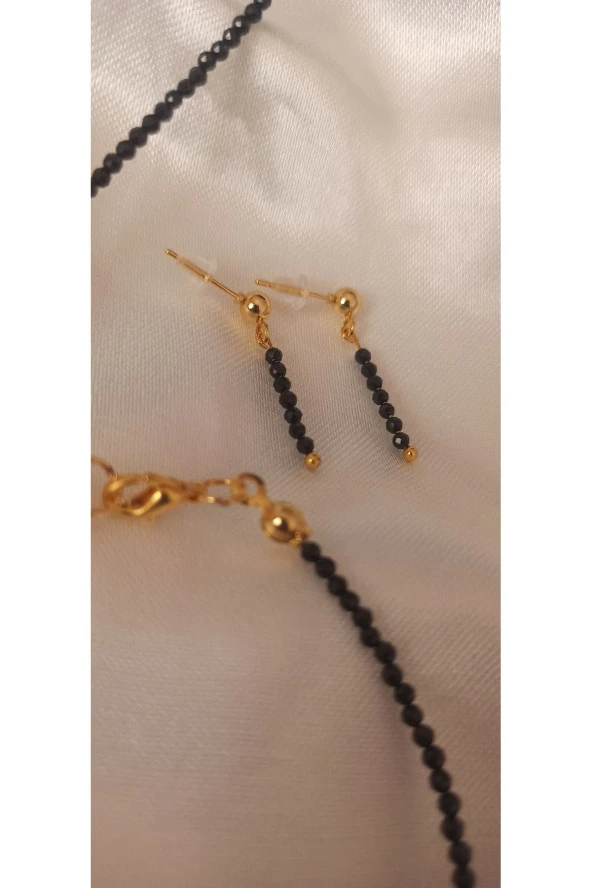 İnci Mode 24k Altın Kaplama Gerçek Spinal Özel Kesim Tasarım Kolye Bileklik Küpe Set Takım - 4