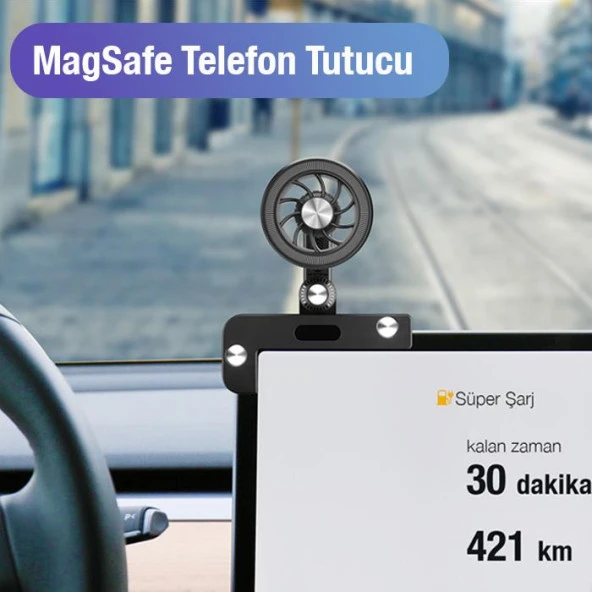 Coofbe Döner Başlıklı Güçlü Magnetik Magsafe Uyumlu Tesla Araç Tutucu İphone 12 13 14 Pro Max Tutucu - 6