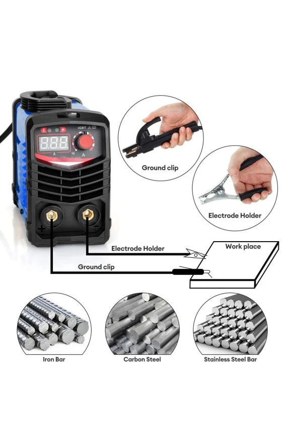 STAXX Super Mma200x 200 Amper Profesyonel Dijital Göstergeli Inverter Kaynak Makinesi Çantalı Set - 4