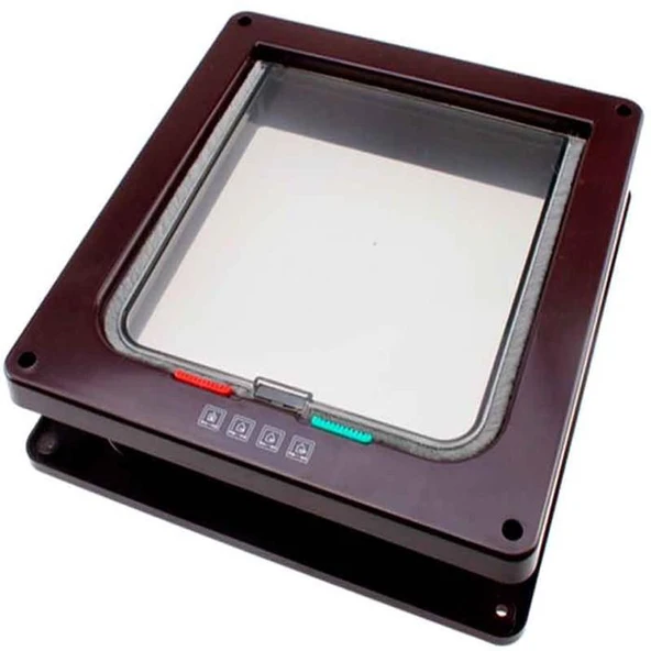 Kudi 4 Yollu Kedi Köpek Kapısı Kahverengi 22,5X22,5X10 ürün görseli