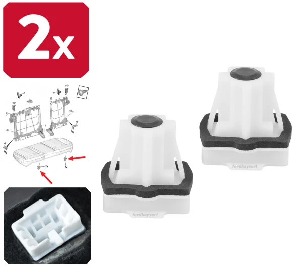 Peugeot Citroen Arka Koltuk Klips Takımı 2 Adet Sağ Sol - 2