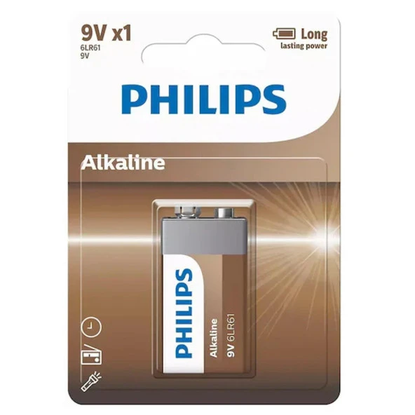 Philips Power Alkaline 9V Pil 6LR61A1B/10