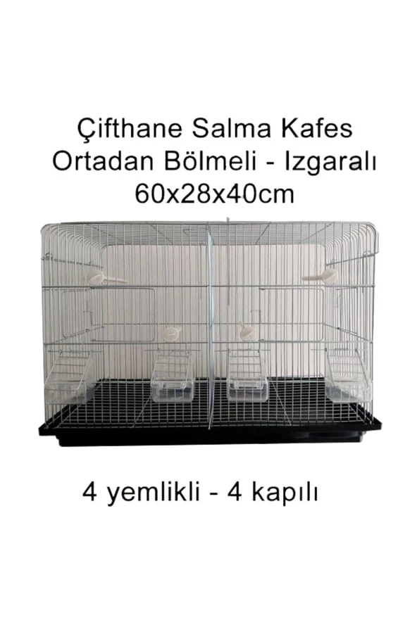 MAVİ KAKTÜS ÇİFTHANE ÜRETİM KAFESİ ORTADAN BÖLMELİ 4 KAPI 4 YEMLİK IZGARALI BOL HEDİYELİ