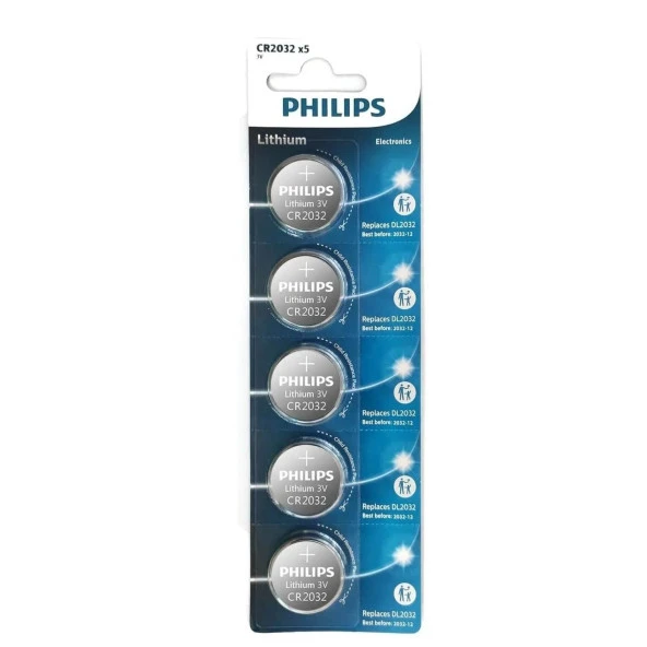 Philips CR2032 3.0V Lityum Düğme Pil 5 li  (CR2032P5-01B)