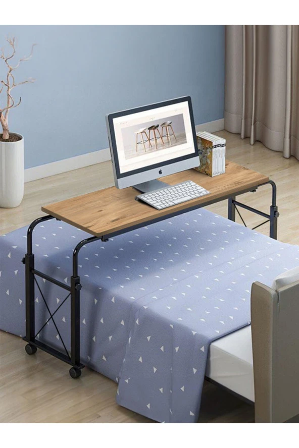 servetavcı Yükseklik Ve Genişlik Ayarlı Tek Kişilik Yatak Çalışma Masası - Atlantik Çam (Tekerli)