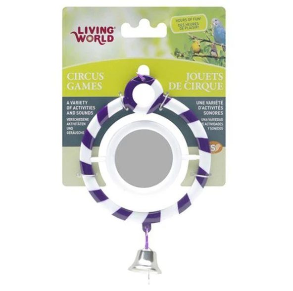 Living World Zilli Aynalı Mor Halka Kuş Oyuncağı ürün görseli 1