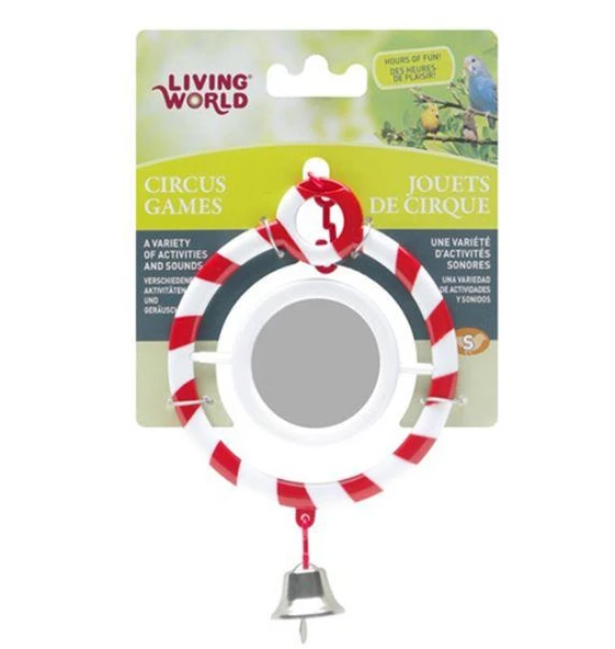 Living World Zilli Aynalı Kırmızı Halka Kuş Oyuncağı ürün görseli