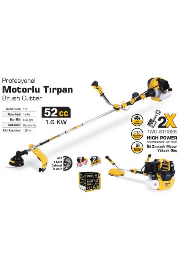 MOTORLU TIRPAN 52 CC 1.6 KW - 2